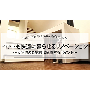 【ペットも快適に暮らせるリノベーション】～犬や猫のご家族に配慮するポイント～
